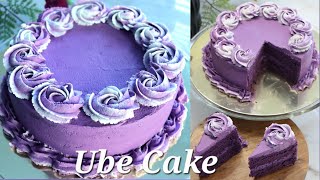 Ube Chiffon Cake with Cream Cheese Whipped Frosting | Light and not too Sweet!