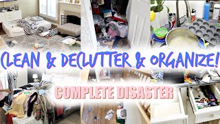 *NEW* CLEAN + DECLUTTER + ORGANIZE WITH ME! COMPLETE DISASTER CLEANING MOTIVATION! KONMARI METHOD!