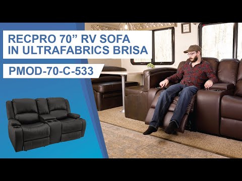 RecPro Charles 70" Powered RV Wall Hugger Recliner Sofa in Ultrafabrics Brisa