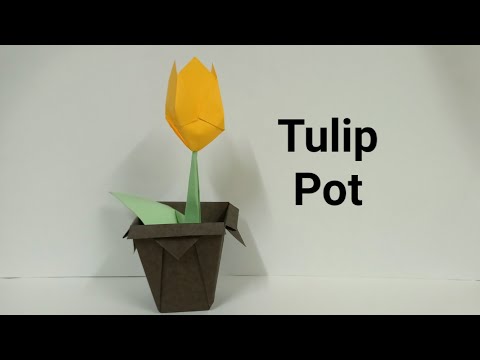 #Tulip Pot / Origami Pot / 🌷/Flower Pot # HAFEEZA'S ART