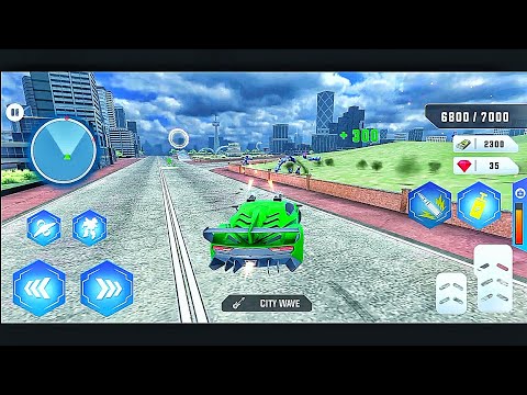 Flying Police Helicopter Car Transform Robot Games - Android Gameplay Part 2