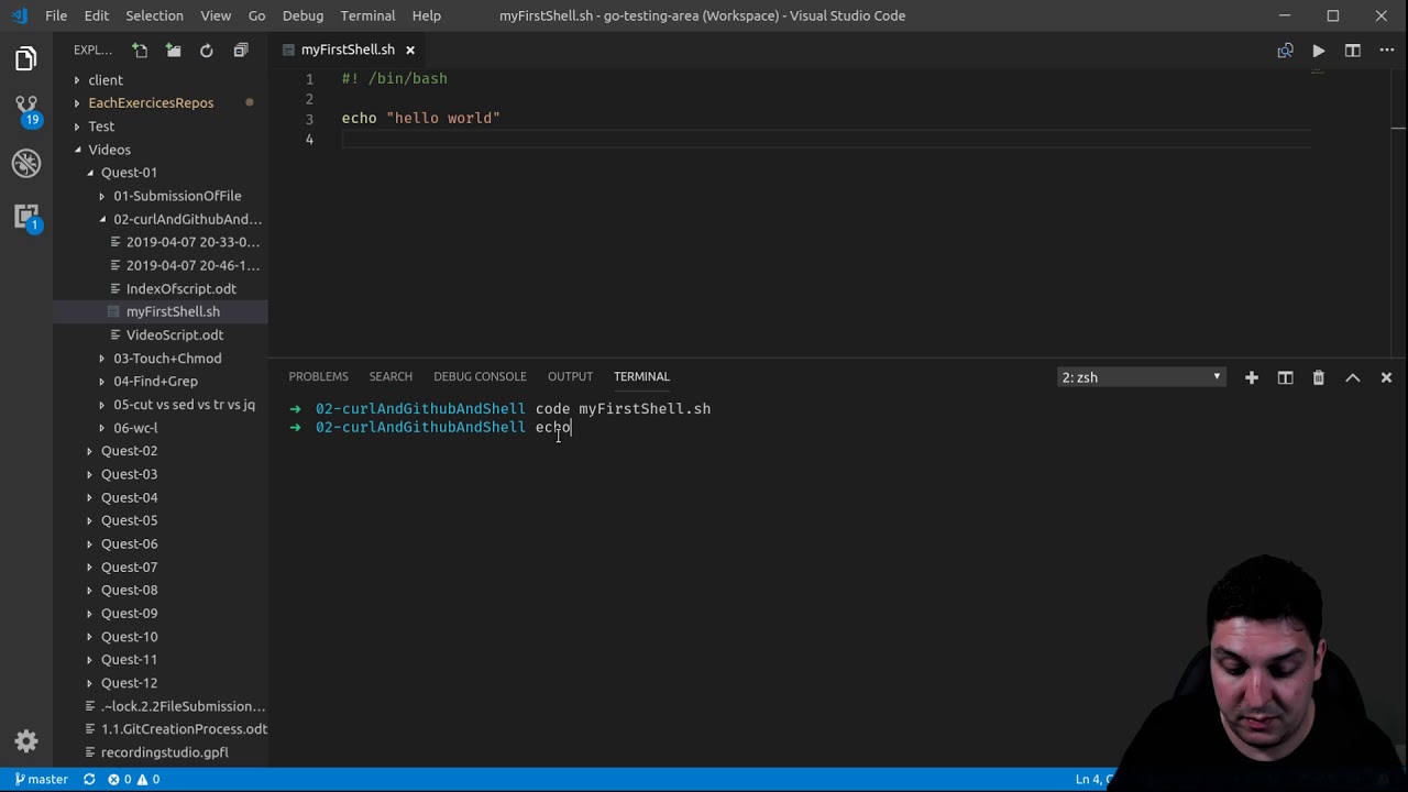 01-02-Curl with the GitHub api and Example of Sh file