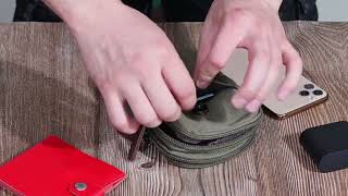 Компактна сумка-чохол на пояс із металевим карабіном із текстилю Vintage 22224 оливковий