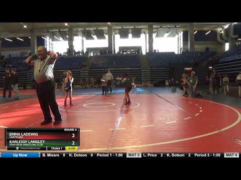 10U Girls 59-61 Emma Ladewig Unattched Vs Karleigh Langley Team Bear Wrestling Club