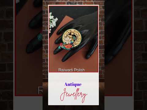 Antique jewelry rajwadi polish fancy peacock design party we...