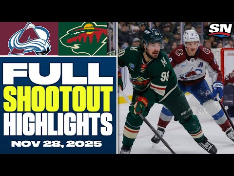 Colorado Avalanche at Minnesota Wild | FULL Shootout Highlights - November 28, 2025