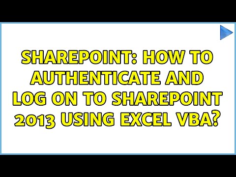 Sharepoint: How to authenticate and log on to SharePoint 2013 using excel vba?