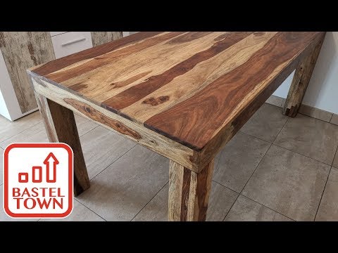 Ölt man so einen Massivholz Tisch? Tisch selbst ölen.