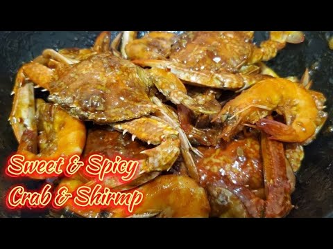 Sweet & Spicy Crabs & Shrimp's • Seafood Recipe
