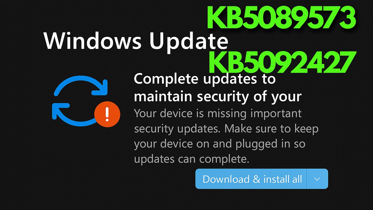 Windows 11 Update KB5089573/KB5092427 Install Error Device Is Missing Important Security Updates FIX