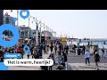 Op veel plekken druk door het mooie weer