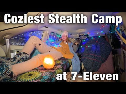 Super Cozy Stealth Camping as Close to 7-Eleven as I Could Get | Car Camping