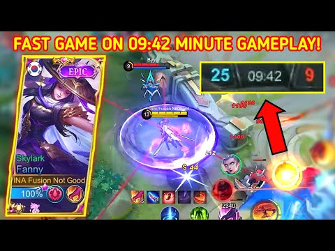 NO CUT FANNY GAMEPLAY, SUPER FAST GAME 09.42 MINUTE END! | Mobile Legends