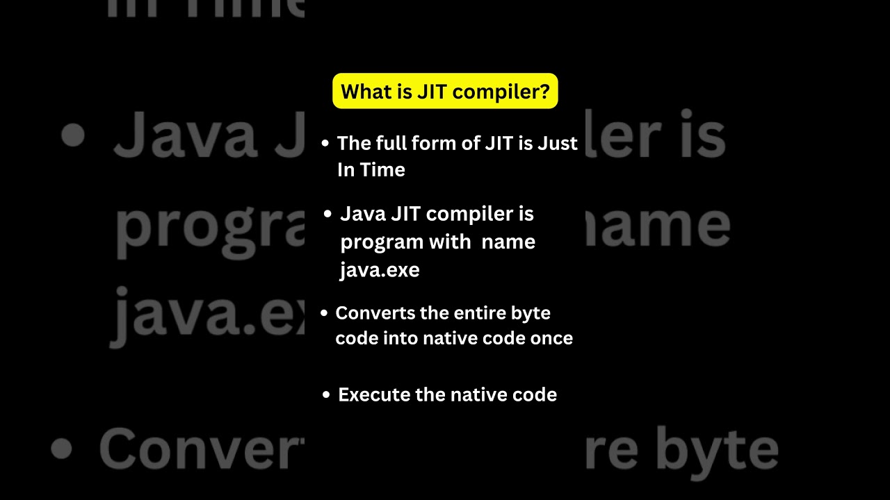 What is JIT compiler  | Java Language