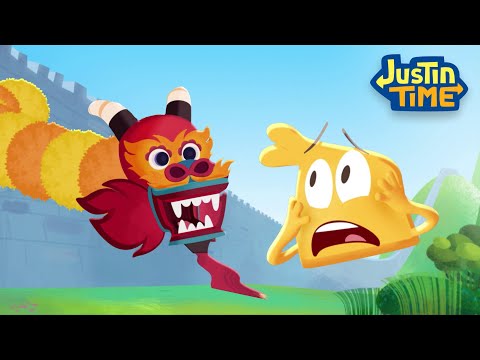 Squidgy’s Great Wall Adventure! 🏯🐉 | Justin Time | Cartoons for Kids
