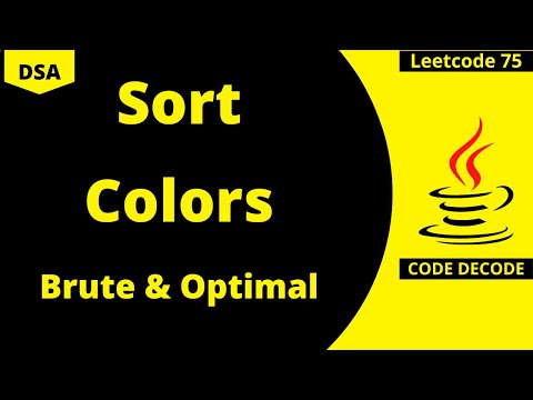 Sort Color Leetcode 75 Solution Java Data Structure Interview Question And Answers Code Decode