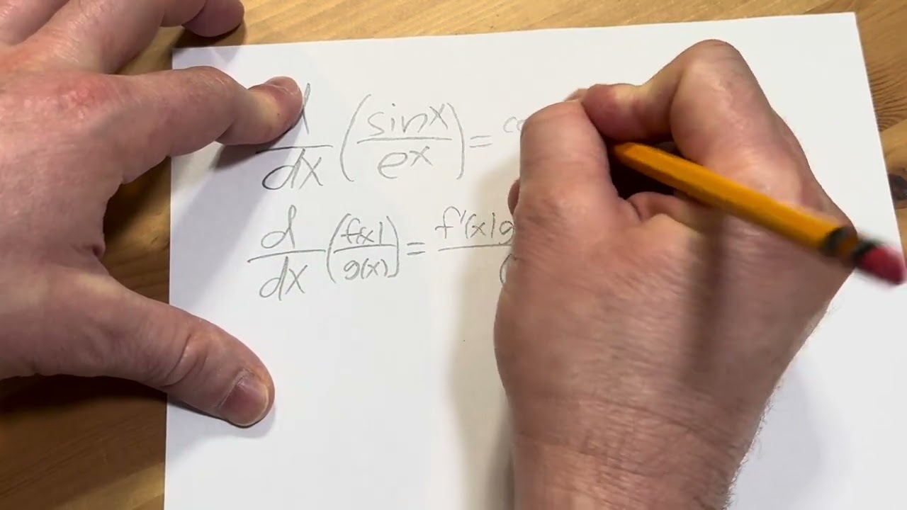 How to use the Quotient Rule to find the Derivative of the Sine Function divided by e^x