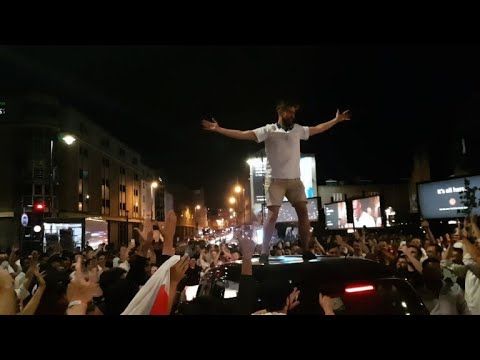 England fans stop traffic in London after World Cup win