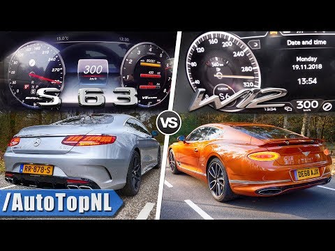 2019 S63 AMG Coupe vs 2019 Bentley Continental GT 0-300km/h ACCELERATION SOUND & POV by AutoTopNL