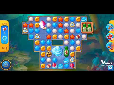 Fishdom. 8262 level no boosters and diamonds - 18 moves