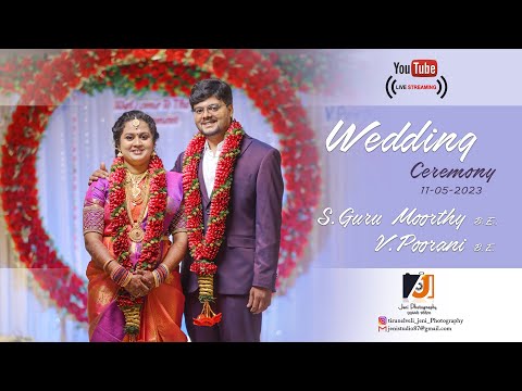 GURU MOORTHY + POORANI WEDDING CEREMONY | JENI PHOTOGRAPHY | LIVE STREEMING | TENKASI | 11.05.2023