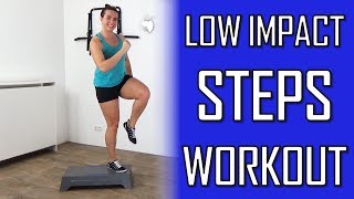 10 Minute Low Impact Steps Workout for Beginners – Step Exercises With No Jumping – At Home