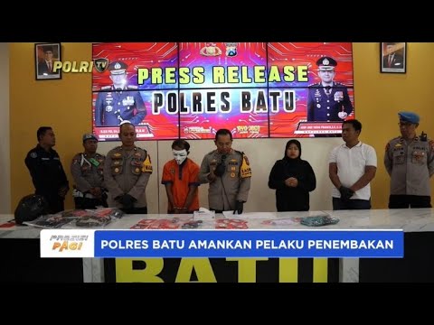 POLRES BATU AMANKAN TERSANGKA PENEMBAKAN TUKANG BAKSO