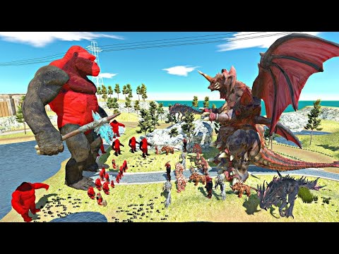 War in City | Devil Mutant Primates vs Infernals, Devil King Kong vs Destoroyah - ARBS