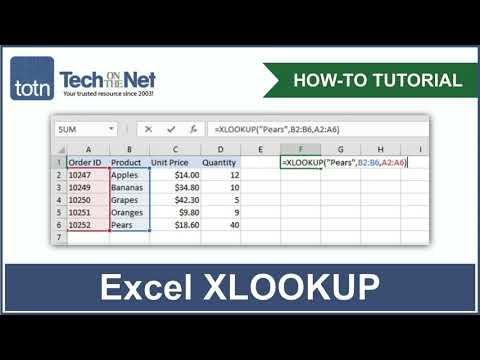 How to use the XLOOKUP function in Excel