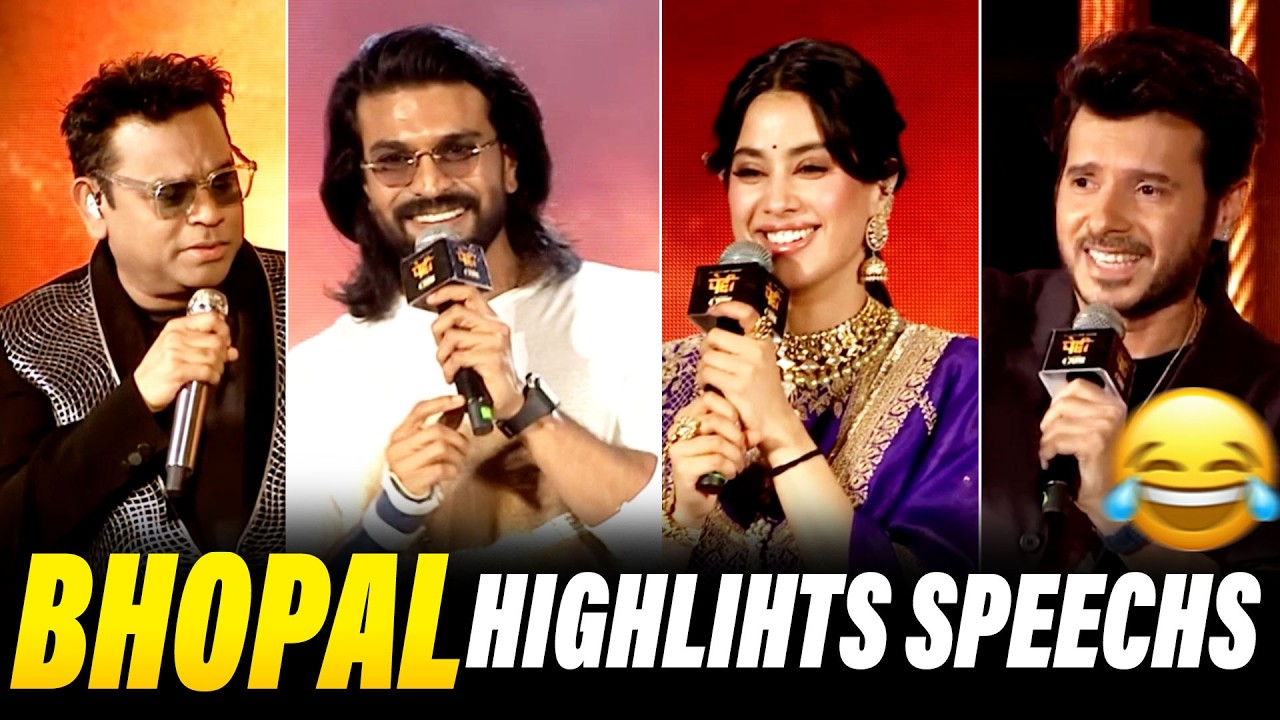 PEDDI KI AAWAZ 🔥Bhopal Event Highlights | Ram Charan, Janhvi Kapoor, A.R. Rahman Speech Moments