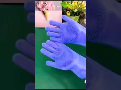 Silicon Hand Gloves for Kitchen Dishwashing and Pet Grooming, Great for Washing Dish, Car,