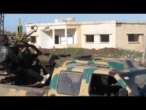 استهداف قوات النظام برشاش 14.5 من قبل لواء العز على جبهة تلة غرين في ريف درعا