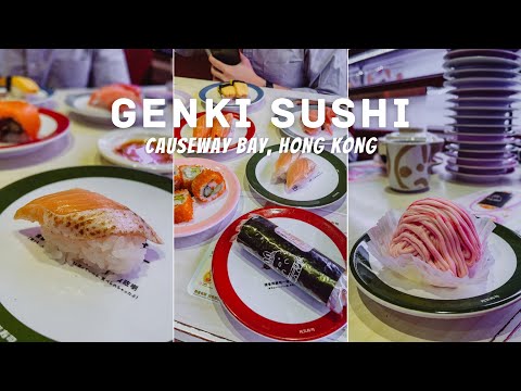 Genki Sushi | comendo muito para conseguir membro genki, sumikko gurashi hand roll | Causeway Bay, Hong Kong