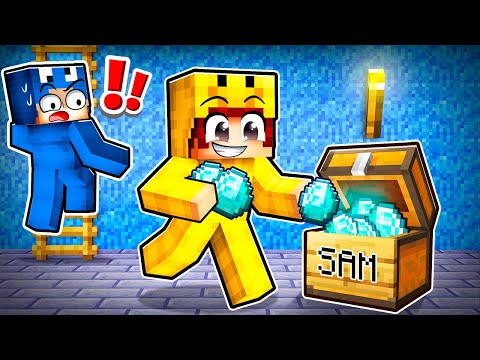 STEALING Sam's Diamonds in Minecraft? 🤫