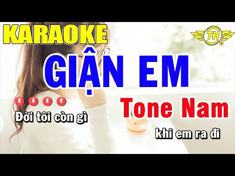Karaoke Giận Em Tone Nam Nhạc Sống | Trọng Hiếu