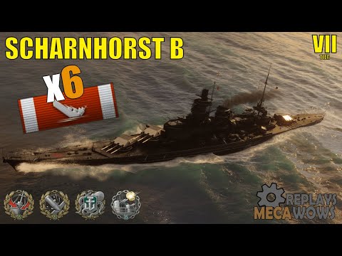 Scharnhorst B 6 Kills & 204k Damage | World of Warships Gameplay