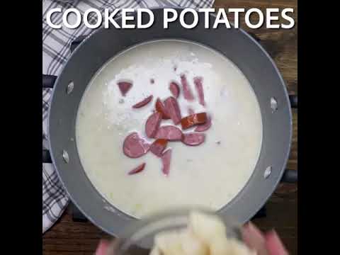 Creamy German Sausage, Potato and Sauerkraut Soup