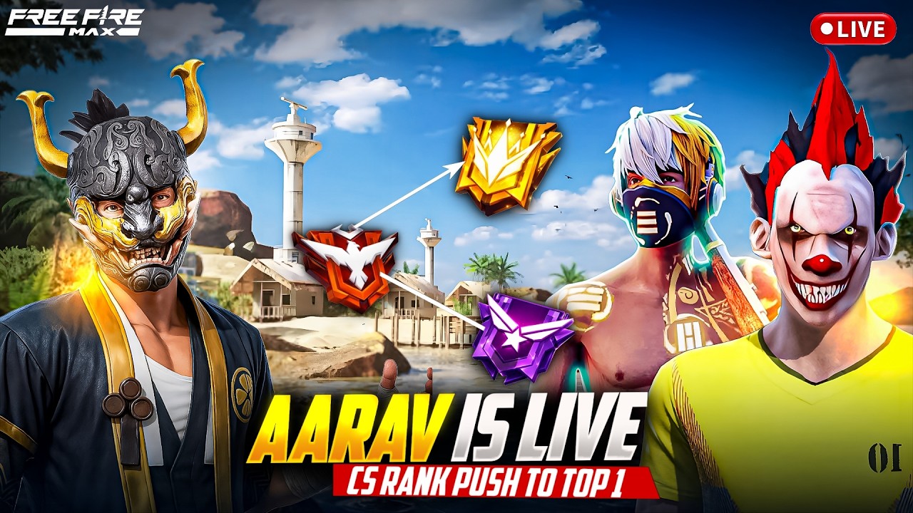 🔴[Live Free Fire New Rank Season Rank Push Live 😎 Aarav Gaming Live !!