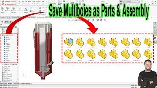 Save multibodies solidworks as parts and assembly