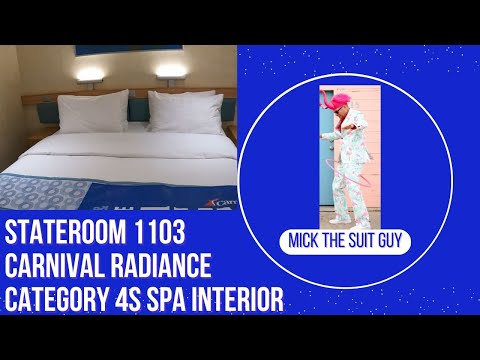 Thumbnail for Cabin Tour of Stateroom 1103 on Carnival Radiance Category 4S Spa Interior