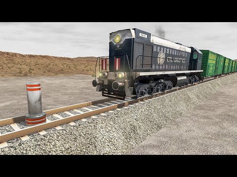 Railway Bollards - Train vs Bollards - BeamNG.Drive