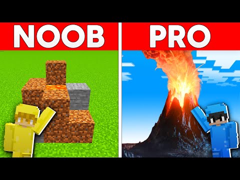 Noob vs Hacker: I Cheated in a VOLCANO Build Challenge!