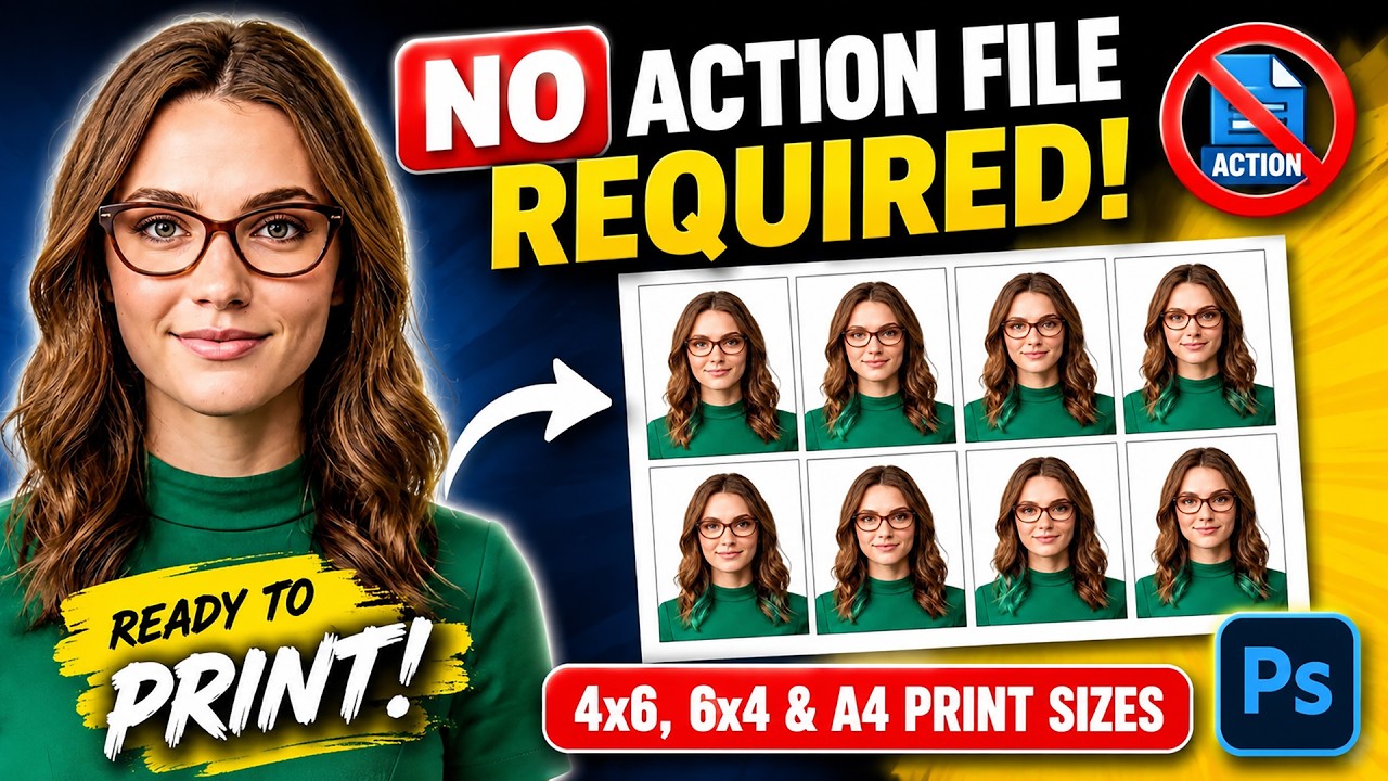 How to Create Passport Size Photo in Photoshop | Photoshop Tutorial