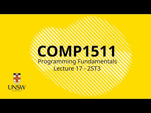 COMP1511 Week 10 Lecture 1