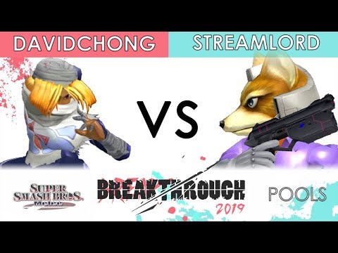 Breakthrough 2019 - AmericanDragon_DavidChong (Sheik) VS 20XX | Streamlord (Fox) - SSBM Pools