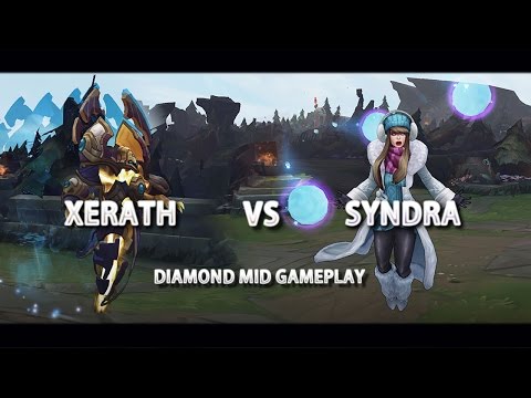 LoL - Xerath vs Syndra Season 7 Mid DIamond Gameplay