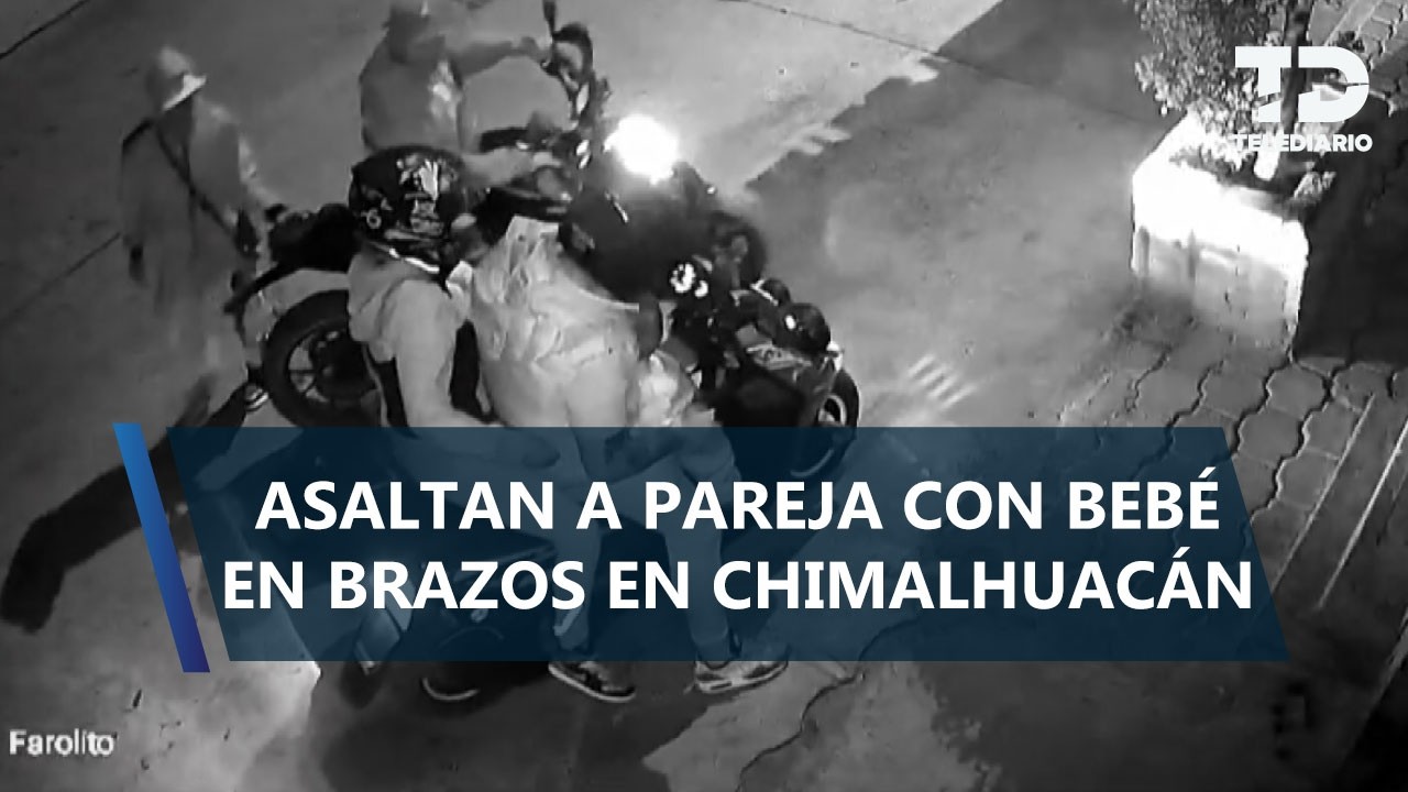 Hombres armados roban motocicleta a pareja con bebé en brazos en Chimalhuacán, Edomex