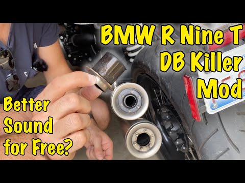 BMW R Nine T DB Killer Mod - Stock Akrapovic Exhaust Louder for Free!