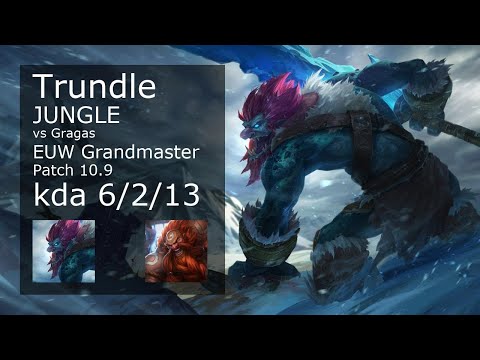 Trundle vs Gragas Jungle - EUW Grandmaster 6/2/13 Patch 10.9 Gameplay