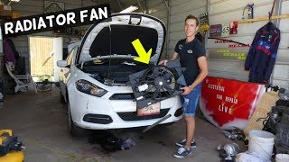 RADIATOR FAN REPLACEMENT REMOVAL 2.4 MULTIAIR ENGINE DODGE DART CHRYSLER 200